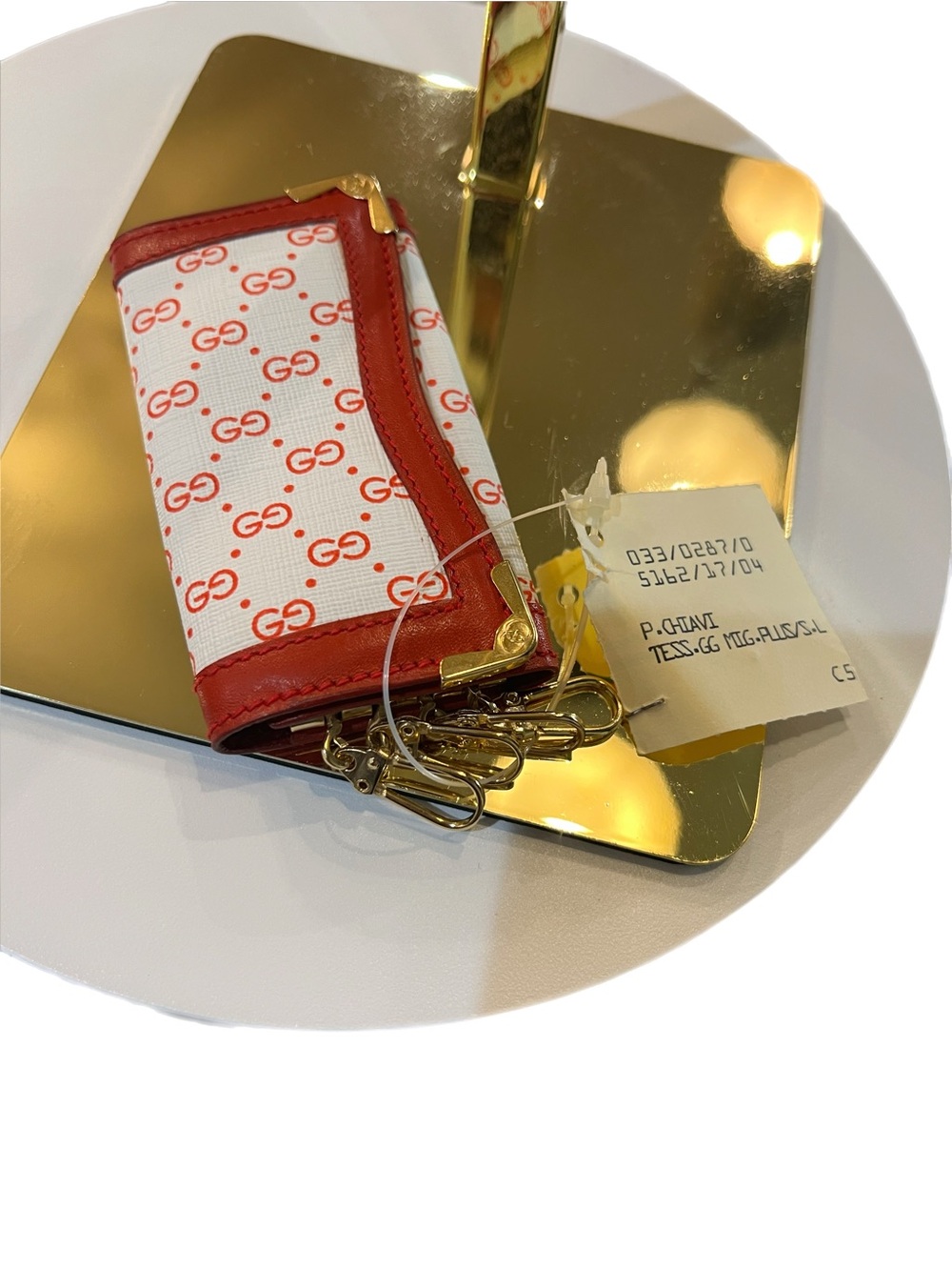 Vintage Gucci GG Canvas Key & Card Holder with Gold Hardware! LIKE NEW!